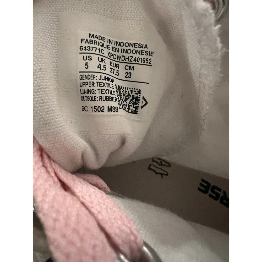 Converse Chuck Taylor Eyelet High Top Sneakers Youth 5 Women’s 7 Pink/White EUC